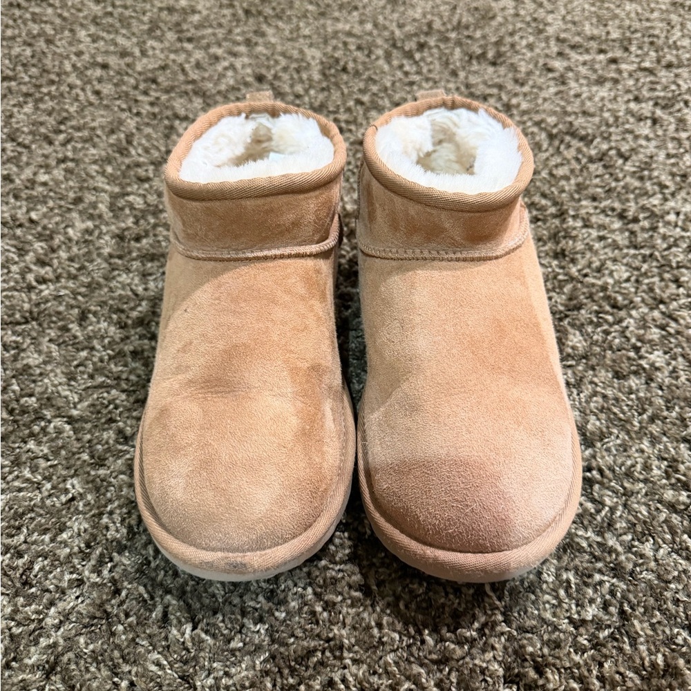 UGG Chestnut Suede Shearling-Lined mini Boots - image 3